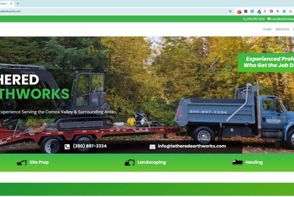 Tethered Earthworks website by Deerwood Media